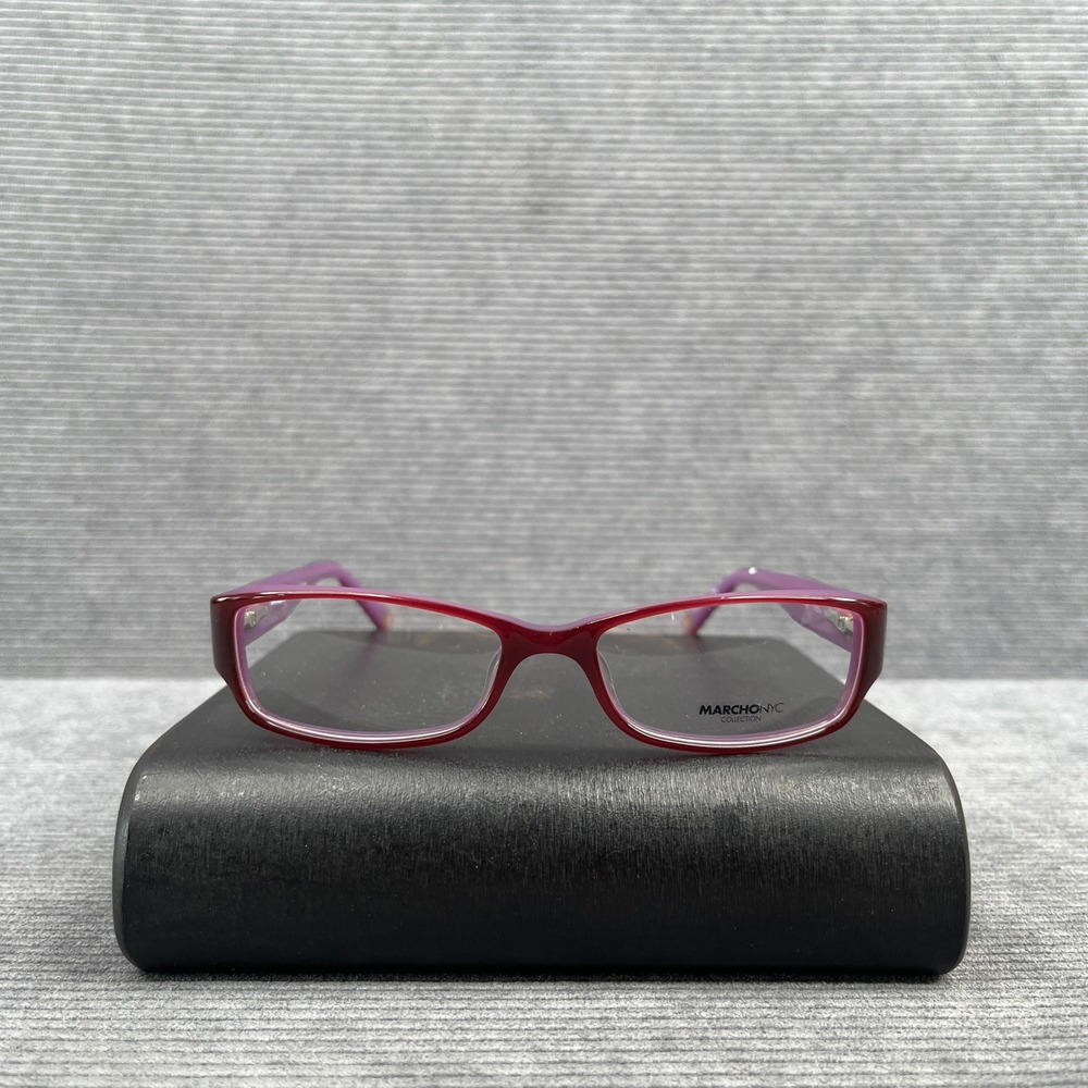 Marchon NYC West Side Marquis 505 Eyeglass Frames Purple Burgundy 51-16-135